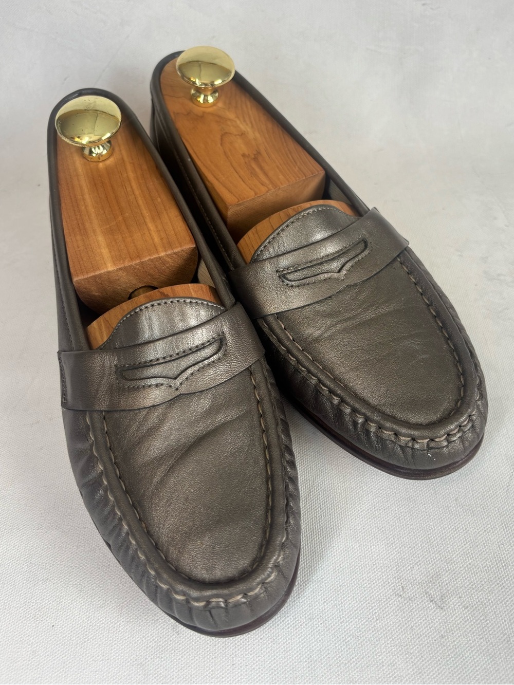 SAS Tripad Comfort Classic leather loafers, women’s 8.5, pewter